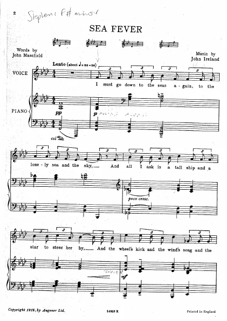 First page of Sea Fever