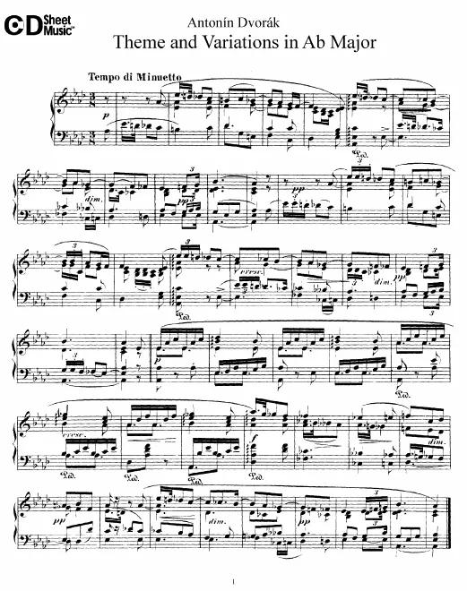 First page of Theme and Variations