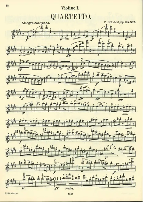 First page of String Quartet in E major