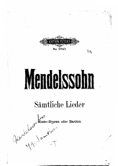 First page of Sämtliche Lieder