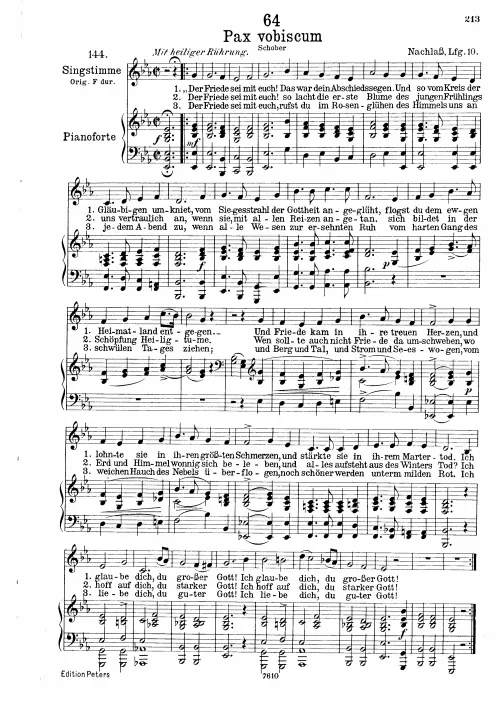 Complete Score (Low voice, transposed to E♭ major)