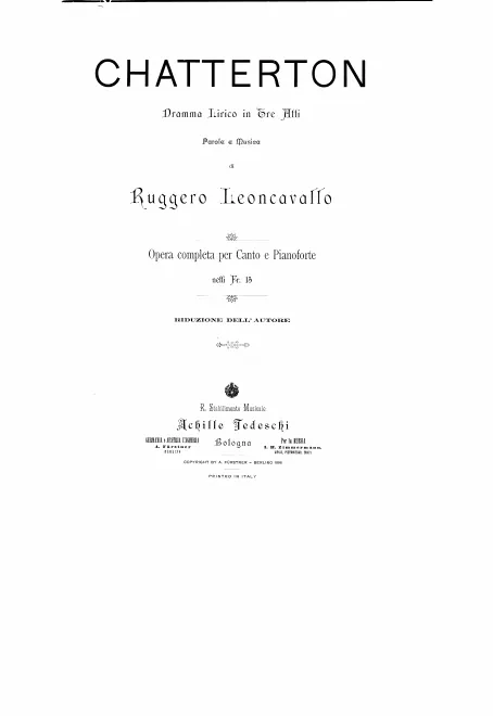 First page of Chatterton