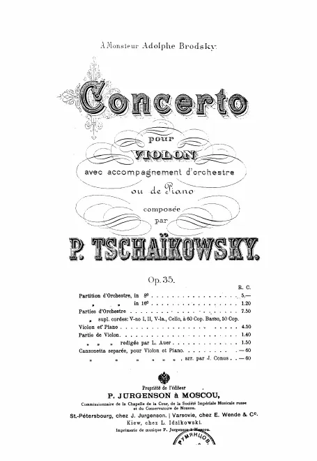 First page of Violin Concerto