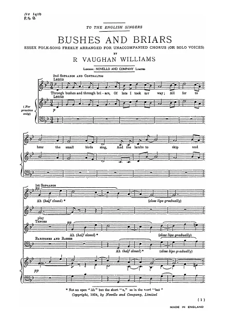 First page of Bushes and Briars
