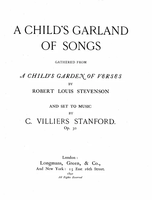 First page of A Child's Garland of Songs