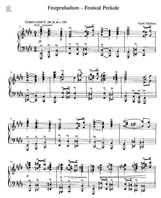 First page of Festival Prelude for the New Century