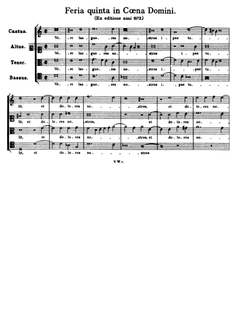 First page of Vere languores nostros ipse tulit