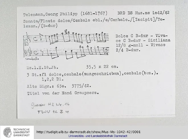 First page of Trio Sonata