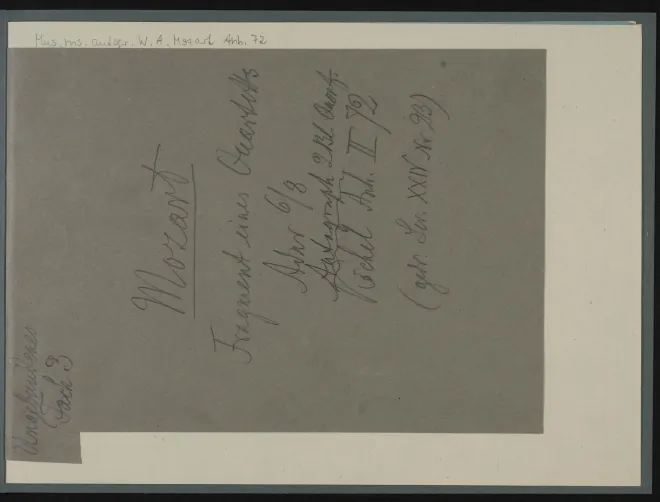 First page of String Quartet in A major