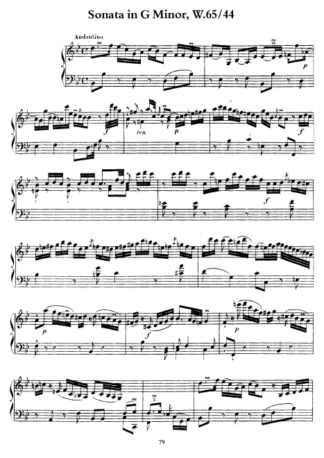 First page of Keyboard Sonata in B major