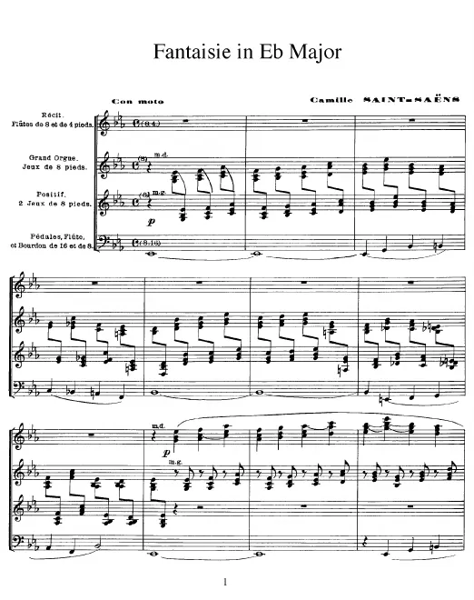 First page of Fantasie No.1