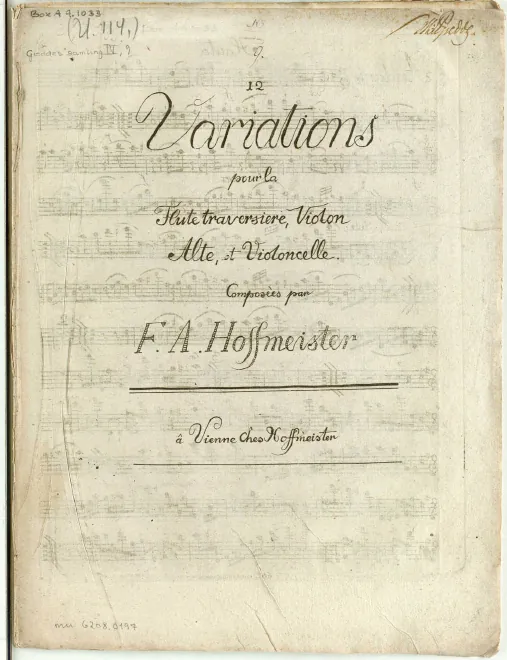 First page of 12 Variations for Flute and Strings