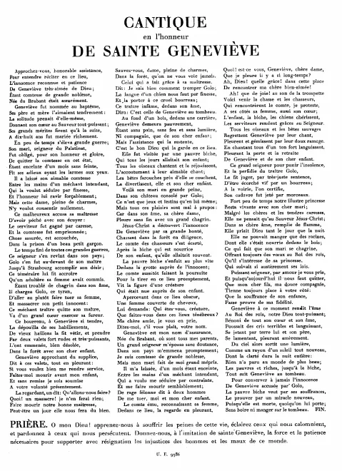 First page of Geneviève de Brabant
