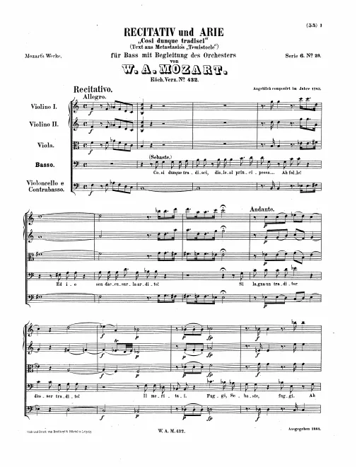 First page of Così dunque tradisci