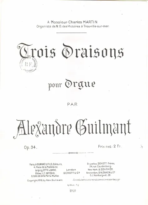 First page of 3 Oraisons