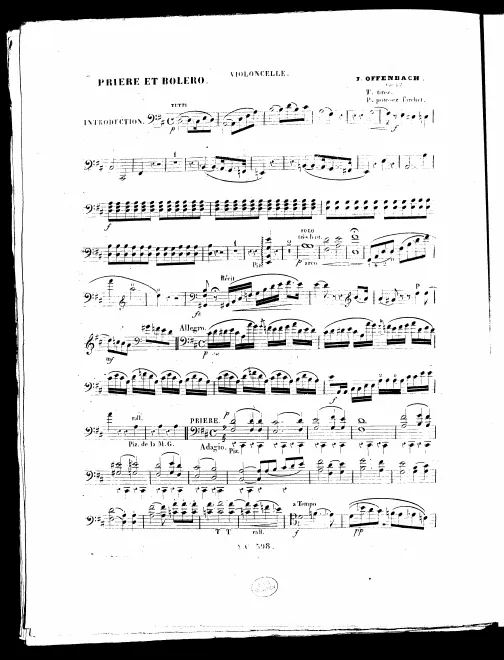 First page of Prière et boléro