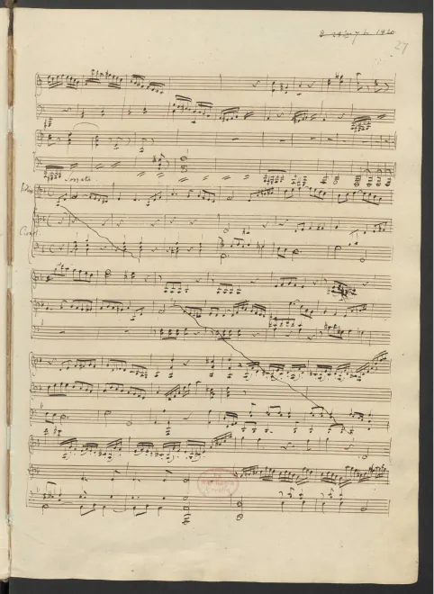 First page of Violin Sonata in D minor (Fragment)