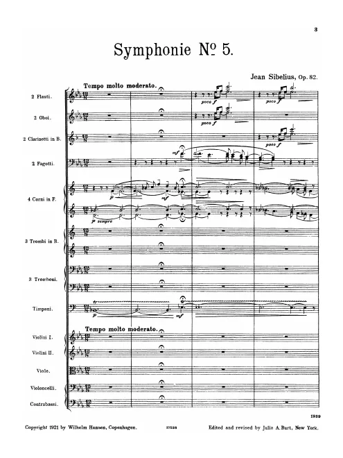 First page of Symphony No.5 in E-flat major