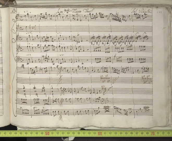First page of Flute concerto in E minor
