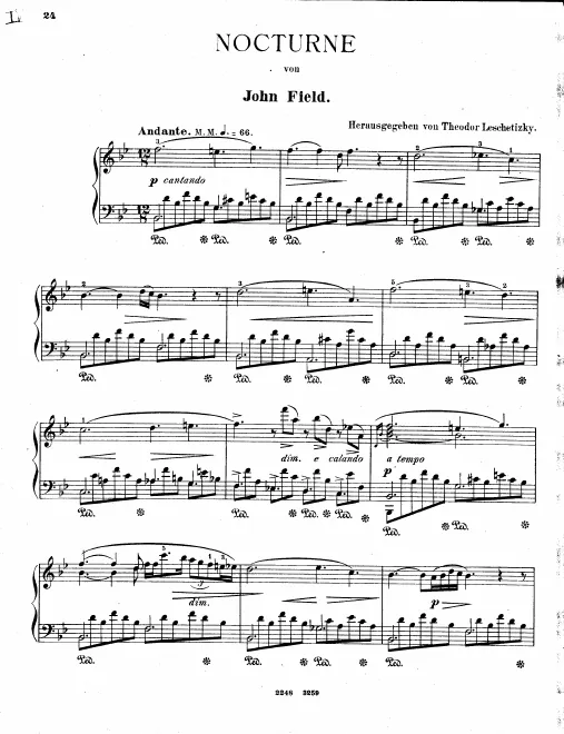 First page of Nocturne in B-flat major