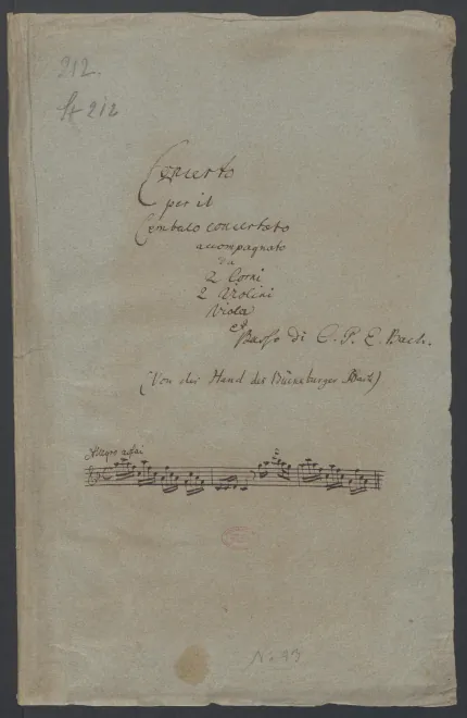 First page of Harpsichord Concerto in F major