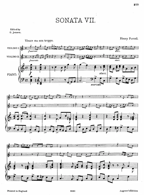 First page of Sonata No.7 in C major