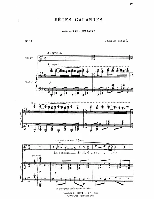 First page of Fetes galantes