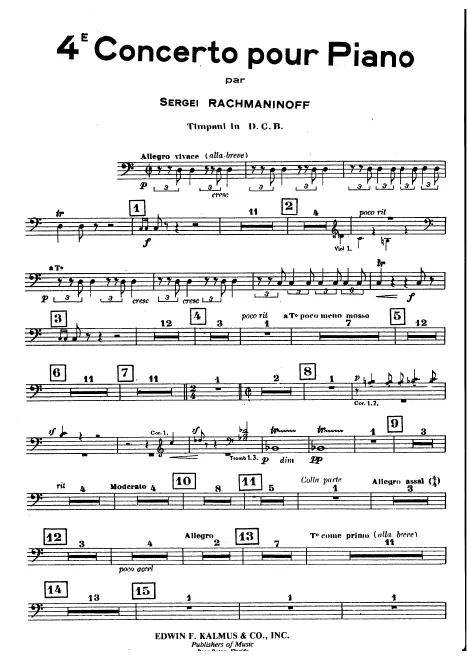 First page of Piano Concerto No.4