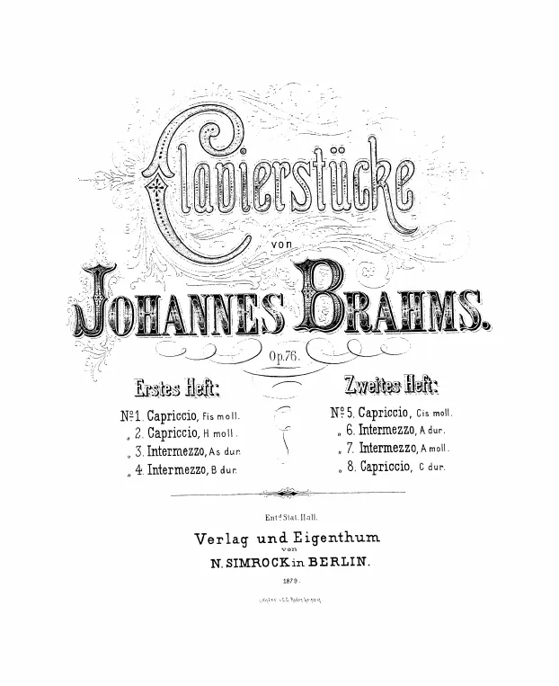 First page of 8 Klavierstücke