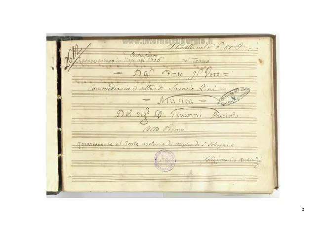First page of Dal Finto il Vero