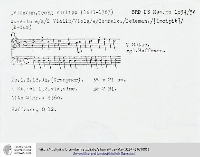 First page of Ouverture-Suite in D major