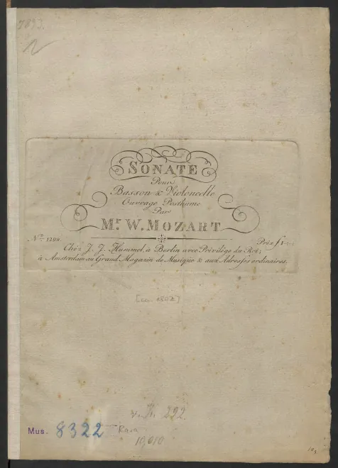 First page of Sonata for Bassoon and Cello