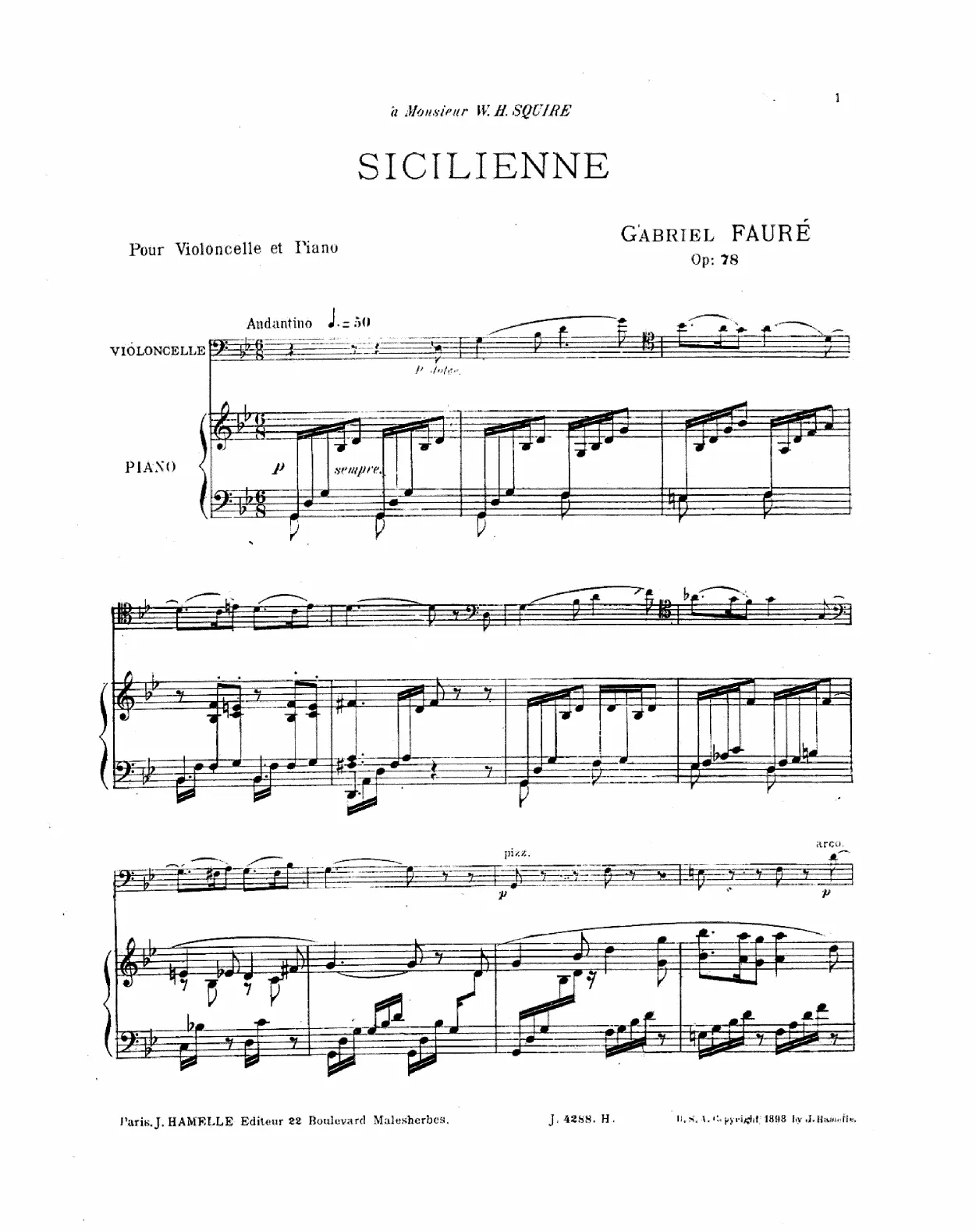 First page of Sicilienne