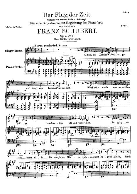 First page of Der Flug der Zeit, D.515