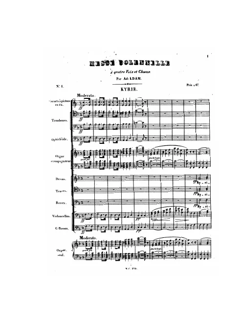 First page of Messe solennelle à quatre voix et chœurs