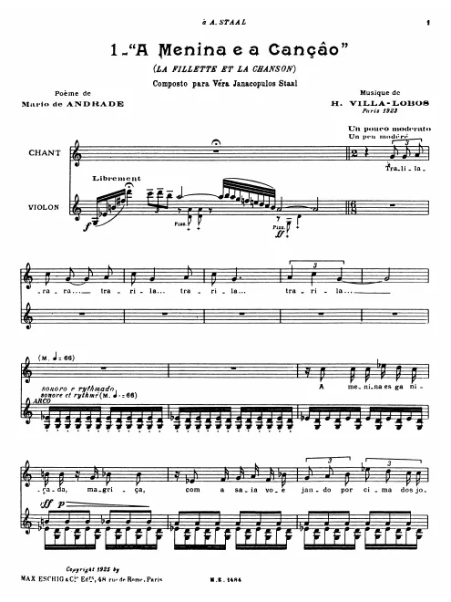First page of Suite for Voice and Violin