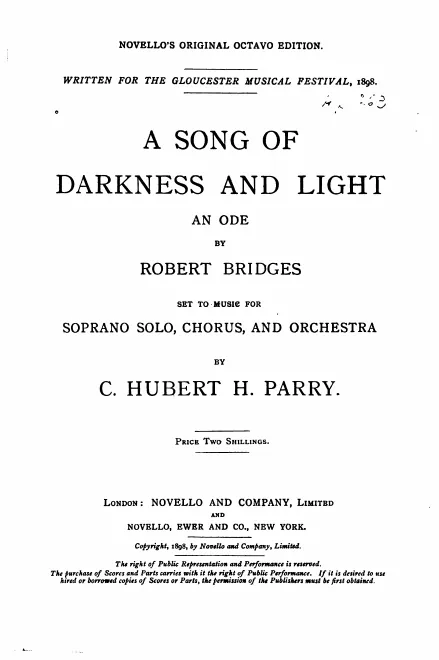 First page of A Song of Darkness and Light