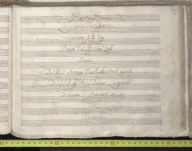 First page of La Sena festeggiante