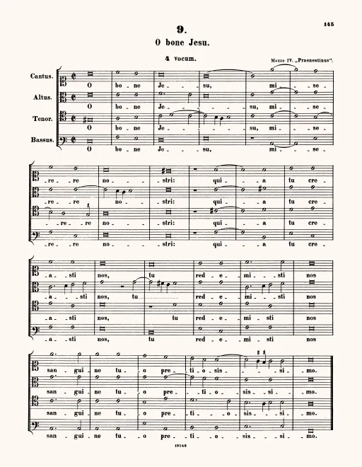 First page of O bone Iesu