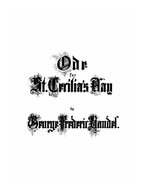 First page of Ode for St. Cecilia's Day