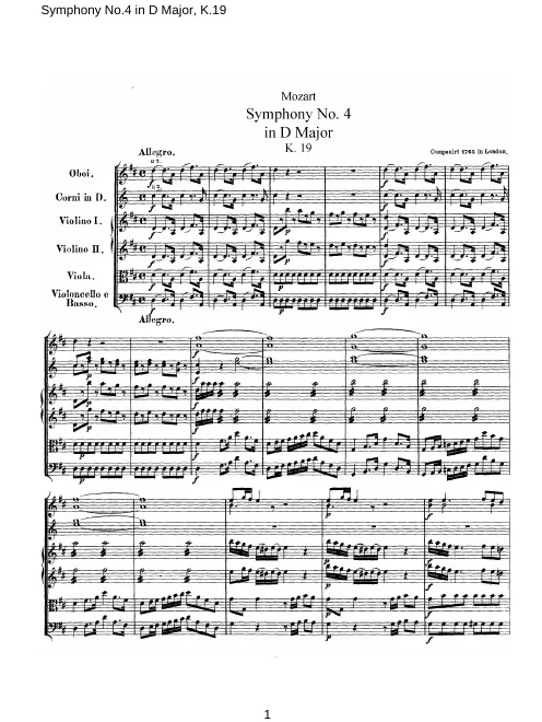 First page of Symphony No.4