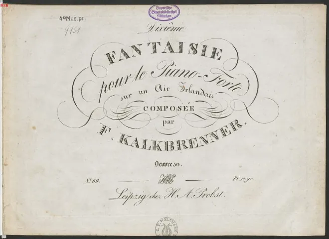 First page of Fantasia No.10 'Sur un air irlandais'