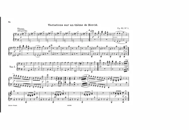 First page of Variations on a Theme from Herold's 'Marie'