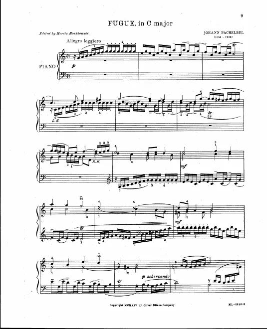 First page of Fugue in C major