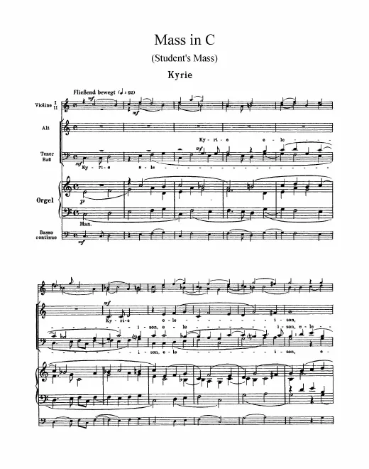 First page of Mass in C major
