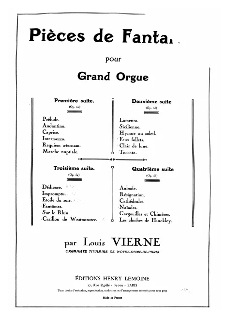 First page of Suite No.3 for Organ