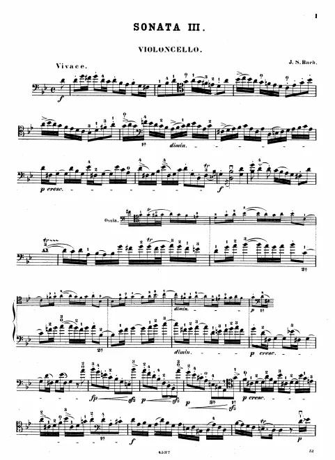 First page of Sonata for Viola da Gamba in G minor