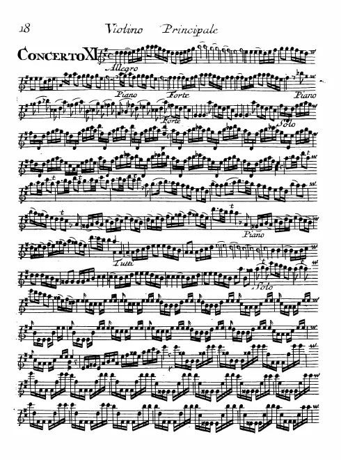 First page of Violin Concerto in D major
