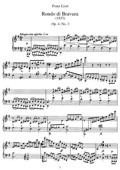 First page of Rondo di bravura