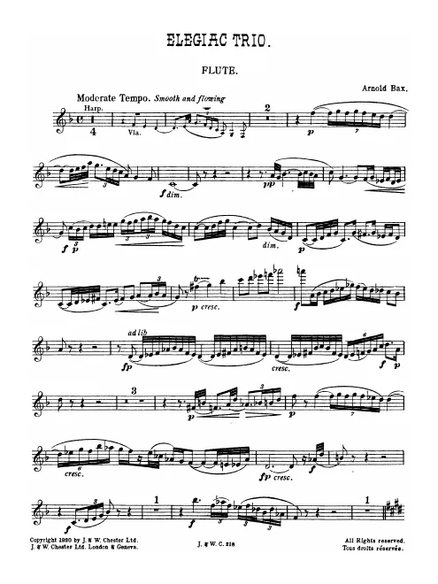 First page of Elegiac Trio